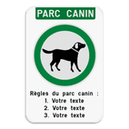 Panneau d'information - Parc canin