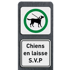 Délinéateur en plastique recyclé - Chien en laisse S.V.P