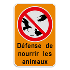 Panneau d'information - Interdiction de nourrir les animaux