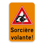 Panneau d'information - Sorcière volante