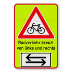 Warnschilder - Radverkehr kreuzt von links und rechts