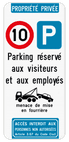 Panneau combiné - Parking privé - C43 - E9 - Texte personnalisé