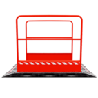 Kunststof loopbrug met leuning - rood - 1700x1000mm