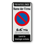 Parkverbotsschilder - Privatgrundstück Firma , Parkverbot mit Abschleppsymbol