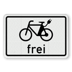 Verkehrszusatzeichen 1022-13 - E-Bikes frei