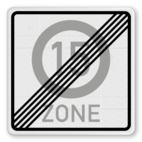 Vorschriftszeichen 274.2-15 - Ende einer Tempo-15-Zone