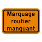 Panneau de signalisation - F39 - Marquage routier manquant