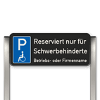 Parkplatzschild mit zwei Aluminium gebürstete Pfosten Reserviert nur für Schwerbehinderte