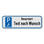 Parkschilder - Parkplatz Reserviert für Schwerbehinderte mit Text nach Wunsch