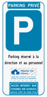 Panneau de stationnement parking privé - texte et logo personnalisés - accès interdit