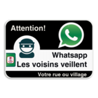 Panneau WhatsApp - SQWA - Nom de rue - Noir