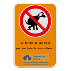 Panneau d'information - Pas de déjection canines - Logo personnalisé