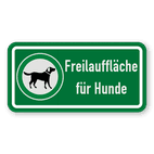 Hinweisschild - Freilauffläche für Hunde