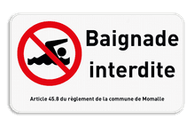 Panneau de signalisation - Baignade interdite