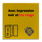 Film réfléchissant jaune avec impression noir/rouge de classe 3 | T-7501-B