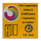 Film magnétique réfléchissant jaune FLUOR de classe 3 avec impression en couleur