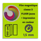 Film magnétique réfléchissant jaune-vert FLUOR de classe 3 avec impression en couleur