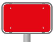 Brandkraan-paaltje met vlak bord 330x195mm - rood reflecterend klasse 1