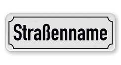 Straßennamenschild 600x200mm - 1 Zeile mit Rand