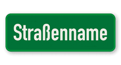 Straßennamenschild 600x200mm - 1 Zeile ohne Rand