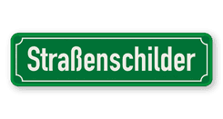 Straßennamenschild 800x200mm - 1 Zeile mit Rand