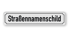 Straßennamenschild 1000x200mm - 1 Zeile mit Rand