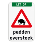 Verkeersbord - Let op - Padden oversteek