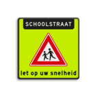 Verkeersbord schoolstraat - RVV J21f - matig uw snelheid