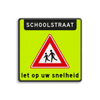 Verkeersbord schoolstraat - RVV J21f - matig uw snelheid