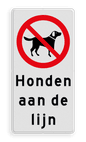 Informatiebord 200x400mm - Honden aan de lijn toegestaan