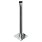 Aluminium Rohrpfosten Ø48x500mm für Dübelbefestigung mit Bodenplatte