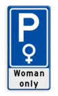 Parkeerbord voor woman only
