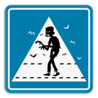 Verkeersbord SB250 - Overstekende zombie