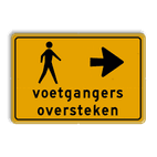 Omleidingsbord - voetgangers oversteken - Werk in uitvoering