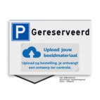 Vlak Parkeerplaatsbord 300x200mm Gereserveerde parkeerplaats met logo