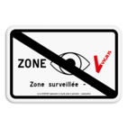 Panneau VIGILIS - Fin de la zone surveillée - Surveillance Belge