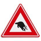 Verkeersbord - waarschuwing overstekende dassen