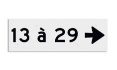 Plaque de numéro de maison plate 300x100mm - réfléchissante classe 3