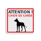 Panneau de terrain plat - ATTENTION ! Chien de garde - 119x109mm