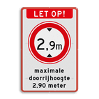 Verkeersbord - Maximale doorrijhoogte (RVV C-19) - reflecterend - BT25