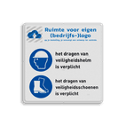 PB Gebodsbord met veiligheidsinstructies | Veiligheidshelm en schoenen zijn verplicht