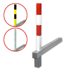 Neerklapbare parkeerpaal inzinkbaar 70x70mm met slot (in maaiveld/bestrating)