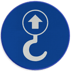 Reflecterende sticker of bord Pictogram - hijspunt