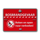 Klapbord Brandgevaar, Roken en open vuur verboden