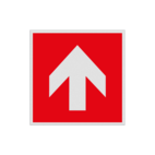 Brand bord met pictogram voor richting brandbestrijdingsmiddel