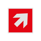 Brand bord met pictogram voor trap op richting brandbestrijdingsmiddel