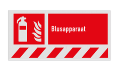 Brand bord met pictogram en tekst Blusapparaat