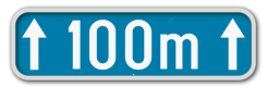 Panneau G2000 - G type II - Indication d'une distance d'une partie de la voie publique