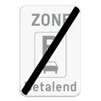 Verkeersbord SB250 ZE9aT/ - Einde