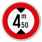Panneau G2000 - C29 - Accès interdit aux conducteurs de véhicules ayant une hauteur supérieure à celle indiquée